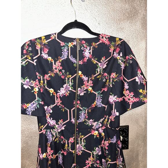 Ted Baker London Vianna Romcom Wedding Floral Short Sleeve Fit & Flare Dress - Picture 6 of 9